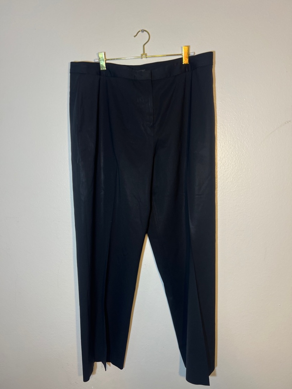 Lafayette 148 New York Black Straight-Leg Stretch Trousers Menswear Size 16